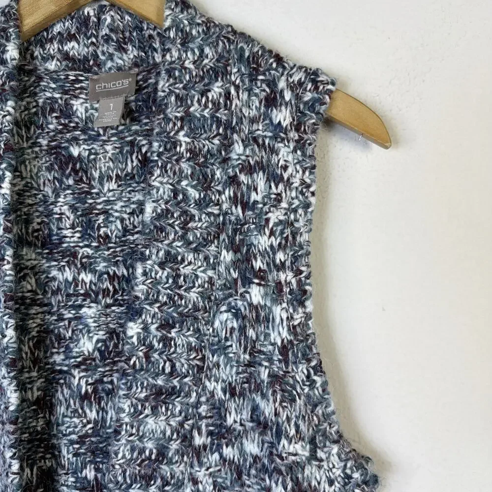 Chico's 1 Women's medium 10 Cardigan vest Sweaters Sleeveless Tops bohemian - Picture 3 of 12